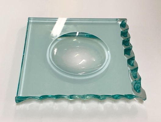 Mid-Century Italian Carved Crystal Glass Ashtray by Pietro Chiesa for Fontana Arte-JDR-1125974