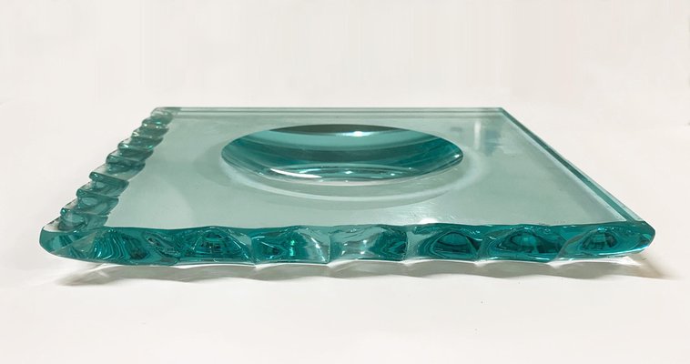 Mid-Century Italian Carved Crystal Glass Ashtray by Pietro Chiesa for Fontana Arte-JDR-1125974