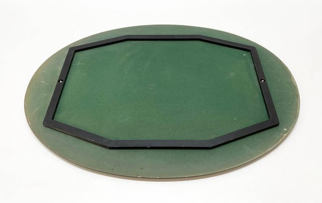 Mid-Century Italian Carved Oval Mirror from Cristal Arte, Italy, 1960s-JDR-1125600