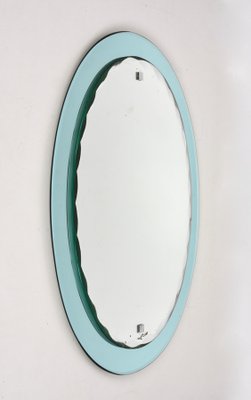 Mid-Century Italian Carved Oval Mirror from Cristal Arte, Italy, 1960s-JDR-1125600