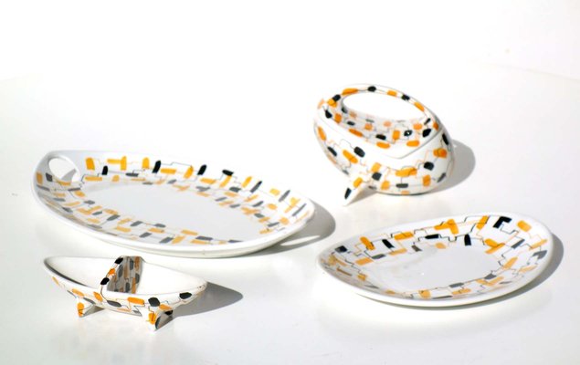 Mid-Century Italian Ceramic Tableware, 1950s, Set of 4-GKB-850748