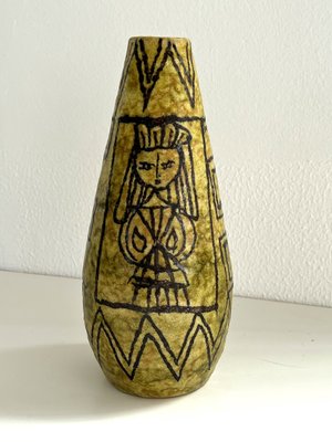 Mid-Century Italian Ceramic Vase in the style of Guido Gambone, 1950s-VNE-2026847