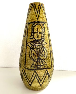 Mid-Century Italian Ceramic Vase in the style of Guido Gambone, 1950s-VNE-2026847