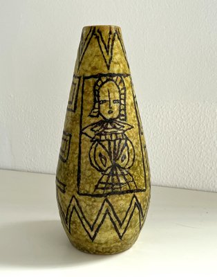 Mid-Century Italian Ceramic Vase in the style of Guido Gambone, 1950s-VNE-2026847