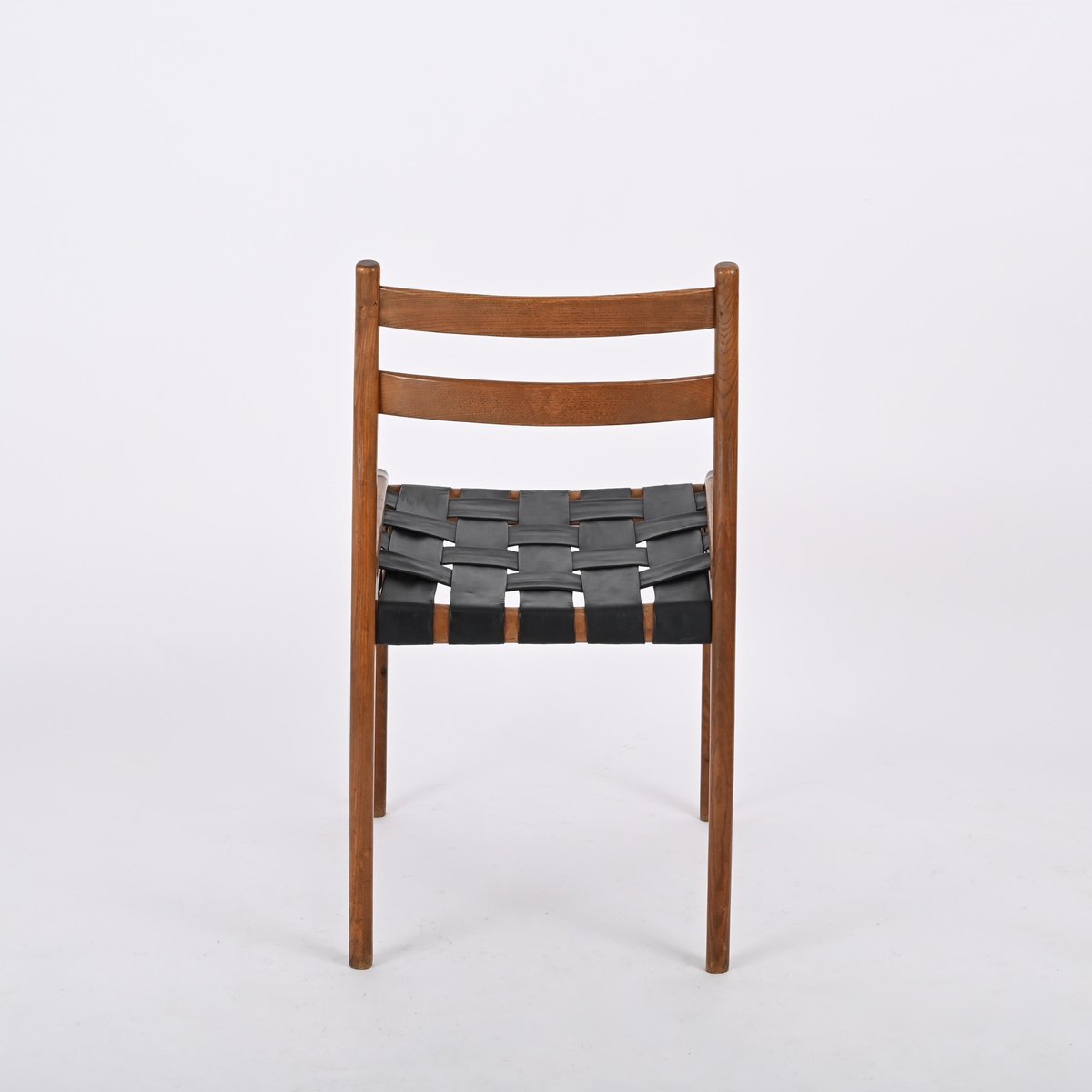 Mid-Century Italian Chair in Oak and Leather by Palange for Montina, 1960s