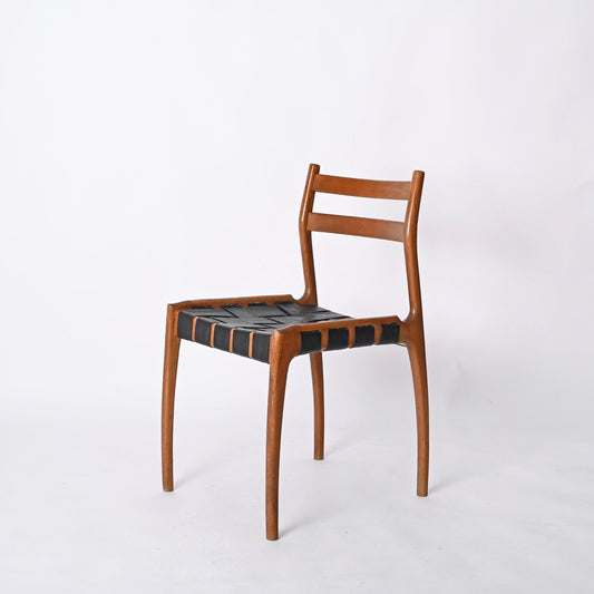 Mid-Century Italian Chair in Oak and Leather by Palange for Montina, 1960s