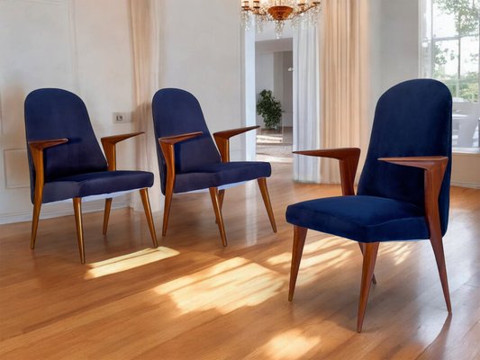 Mid-Century Italian Chairs with Armrests attributed to Vittorio Dassi for Dassi Mobili Moderni, 1958, Set of 3-MTX-2042145