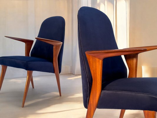 Mid-Century Italian Chairs with Armrests attributed to Vittorio Dassi for Dassi Mobili Moderni, 1958, Set of 3-MTX-2042145