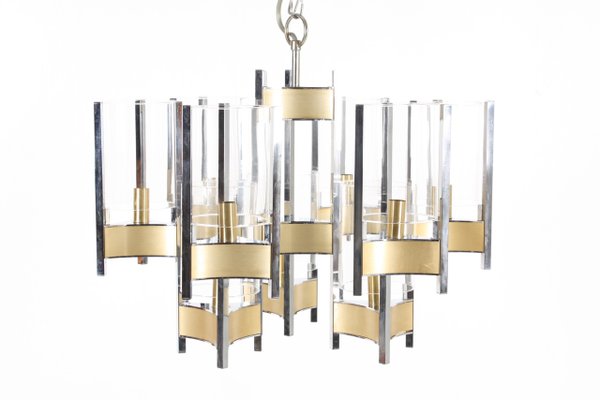 Mid-Century Italian Chandelier by Gaetano Sciolari, 1960s-FK-564206