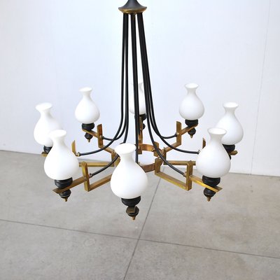 Mid-Century Italian Chandelier from Stilnovo, 1950s-JQO-635750