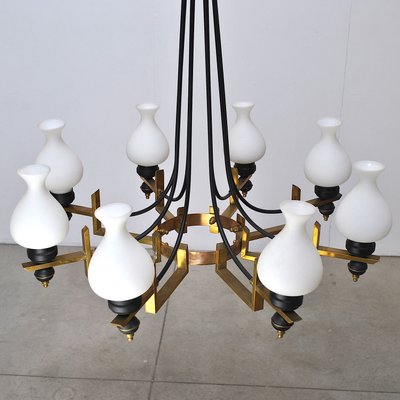 Mid-Century Italian Chandelier from Stilnovo, 1950s-JQO-635750