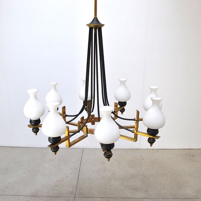 Mid-Century Italian Chandelier from Stilnovo, 1950s-JQO-635750