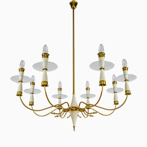 Mid-Century Italian Chandelier in the style of Fontana Arte, 1950-MTX-2027747