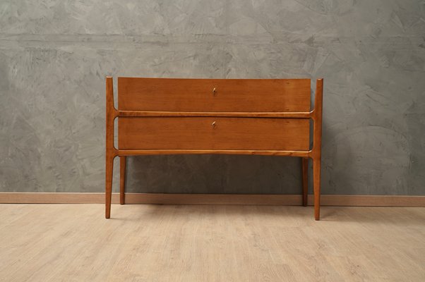 Mid-Century Italian Cherry Wood and Brass Chests of Drawers, 1970s-UH-1113048