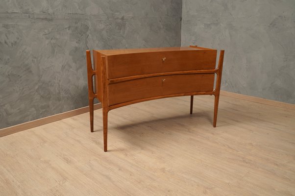 Mid-Century Italian Cherry Wood and Brass Chests of Drawers, 1970s-UH-1113048