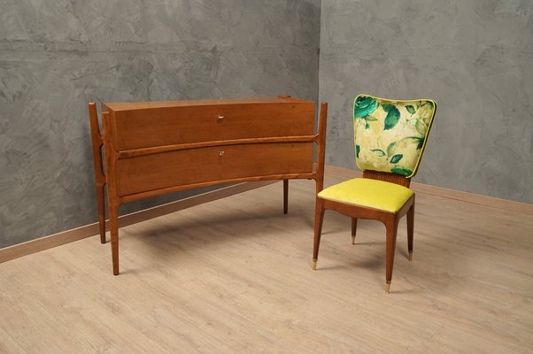 Mid-Century Italian Cherry Wood and Brass Chests of Drawers, 1970s-UH-1113048