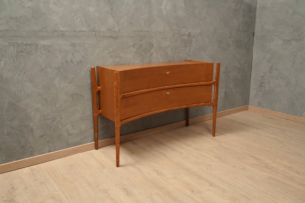 Mid-Century Italian Cherry Wood and Brass Chests of Drawers, 1970s-UH-1113048