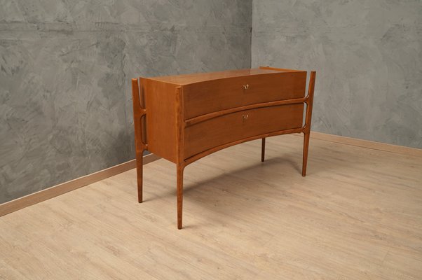 Mid-Century Italian Cherry Wood and Brass Chests of Drawers, 1970s-UH-1113048