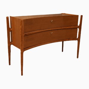 Mid-Century Italian Cherry Wood and Brass Chests of Drawers, 1970s-UH-1113048