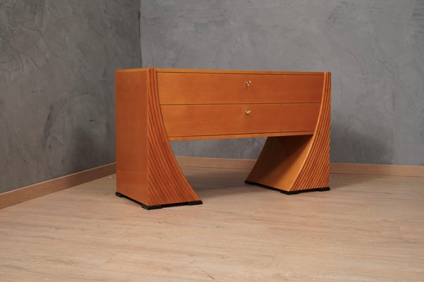 Mid-Century Italian Cherry Wood and Brass Commode, 1950s-UH-1417543