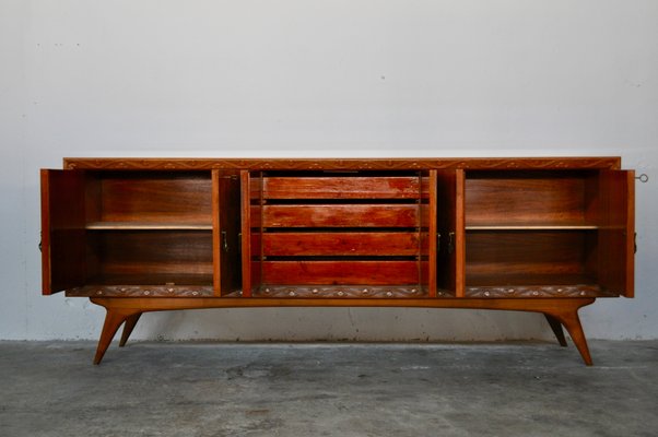 Mid-Century Italian Cherrywood and Walnut Sideboards, 1950s, Set of 2-KNM-618384