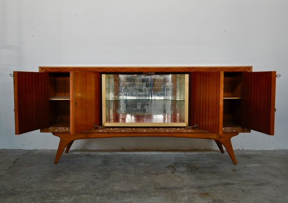 Mid-Century Italian Cherrywood and Walnut Sideboards, 1950s, Set of 2-KNM-618384