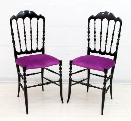 Mid-Century Italian Chiavari Dining Chairs by Giuseppe Descalzi, 1950s, Set of 2-FER-724096