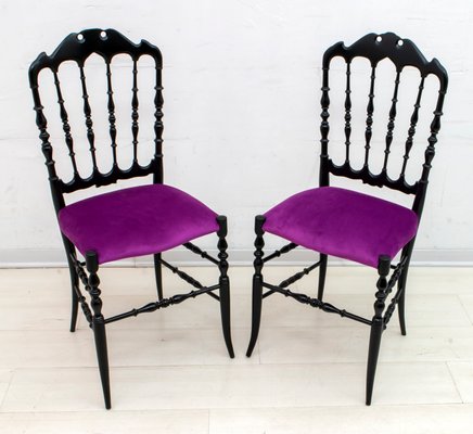 Mid-Century Italian Chiavari Dining Chairs by Giuseppe Descalzi, 1950s, Set of 2-FER-724096