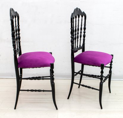 Mid-Century Italian Chiavari Dining Chairs by Giuseppe Descalzi, 1950s, Set of 2-FER-724096