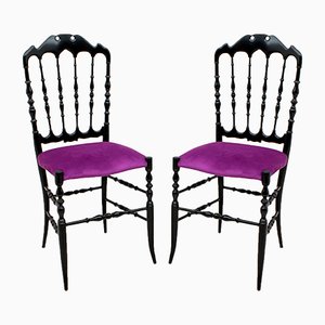 Mid-Century Italian Chiavari Dining Chairs by Giuseppe Descalzi, 1950s, Set of 2-FER-724096