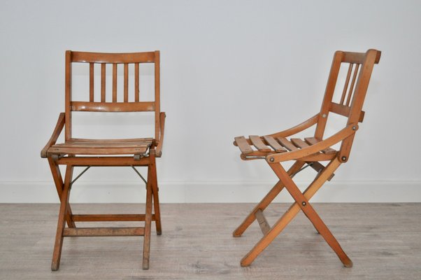 Mid-Century Italian Childrens Folding Chairs from Fratelli Reguitti, Set of 2-KNM-618234