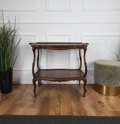 Mid-Century Italian Chippendale Wood Dry Bar Cabinet Liquor Cart, 1950s-EUP-1746667