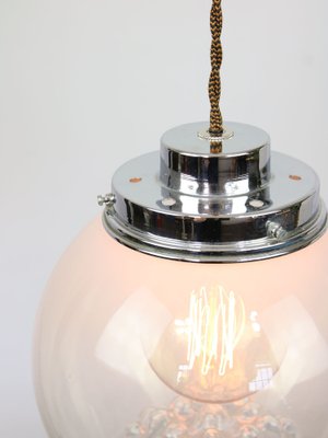 Mid-Century Italian Chrome and Murano Glass Pendant Lamp-HGJ-1723091