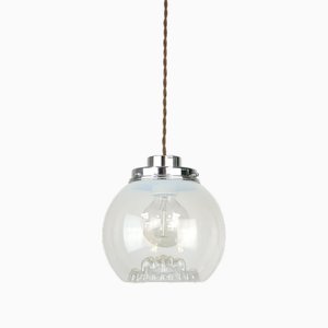 Mid-Century Italian Chrome and Murano Glass Pendant Lamp-HGJ-1723091