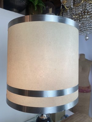 Mid-Century Italian Chrome and Wood Table Lamp-WZZ-1005183