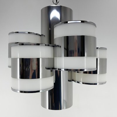 Mid-Century Italian Chrome Chandelier, 1960's-TZ-1449410