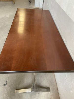 Mid-Century Italian Chromed Metal and Veneer Top Desk by Gianni Moscatelli for Formanova, 1960s-DHH-693555