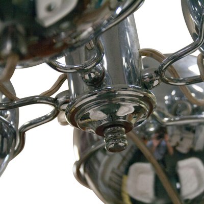 Mid-Century Italian Chromed Spheres Pendant Lamp, 1970-UZ-1329716