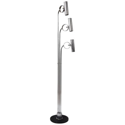 Mid-Century Italian Chromed Steel Floor Lamp with 3 Adjustable Lights, 1970s-JDR-1126124