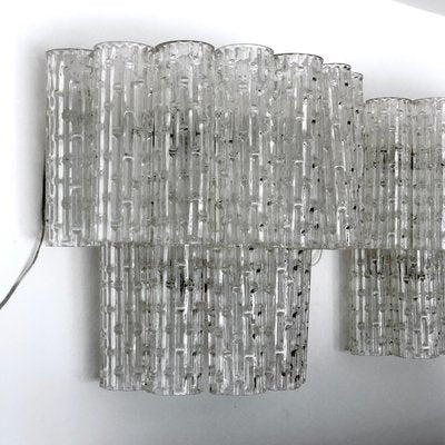 Mid-Century Italian Clear Murano Glass Sconces, Set of 2-OT-1001907