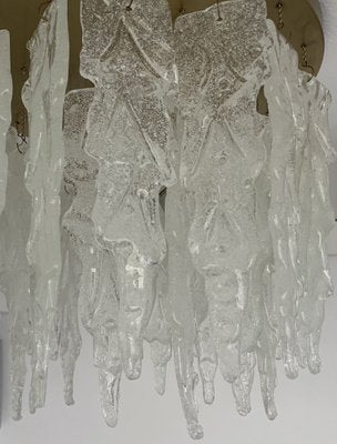 Mid-Century Italian Clear Murano Leaf Flushmount, 1970s-TPE-1728694