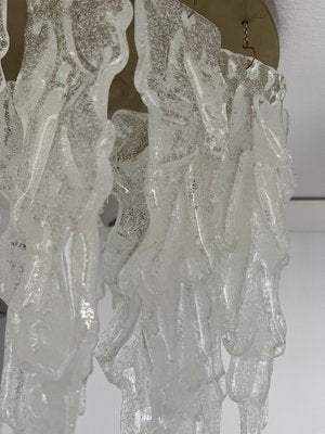 Mid-Century Italian Clear Murano Leaf Flushmount, 1970s-TPE-1728694