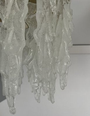 Mid-Century Italian Clear Murano Leaf Flushmount, 1970s-TPE-1728694