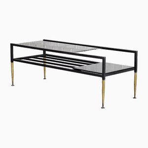 Mid-Century Italian Coffee Table in Metal & Brass, 1960s-WUY-1730034