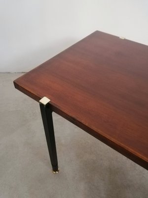 Mid-Century Italian Coffee Table in Teak, Enamelled Iron, and Brass, 1960s-UIW-1292889