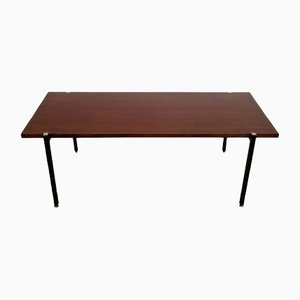 Mid-Century Italian Coffee Table in Teak, Enamelled Iron, and Brass, 1960s-UIW-1292889