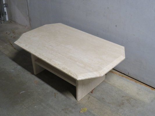 Mid-Century Italian Coffee Table in Travertine, 1970s-UKG-1174745