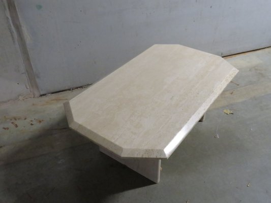 Mid-Century Italian Coffee Table in Travertine, 1970s-UKG-1174745