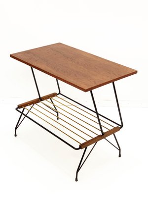 Mid-Century Italian Coffee Table with Brass Magazine Rack from Mobili Pizzetti, 1950s-JDR-1125922