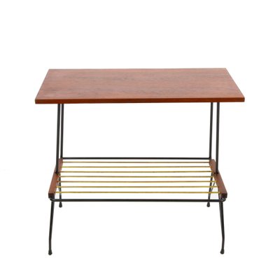 Mid-Century Italian Coffee Table with Brass Magazine Rack from Mobili Pizzetti, 1950s-JDR-1125922